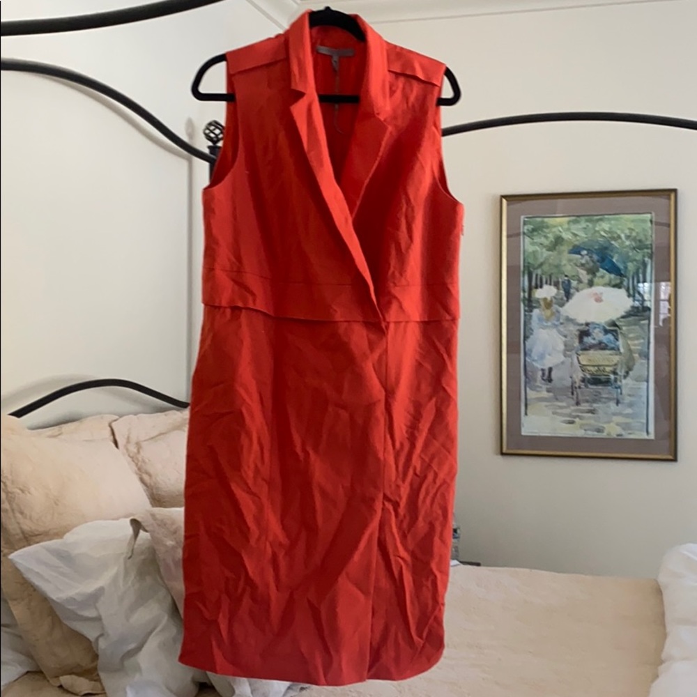 Coral Collared Sheath Dress